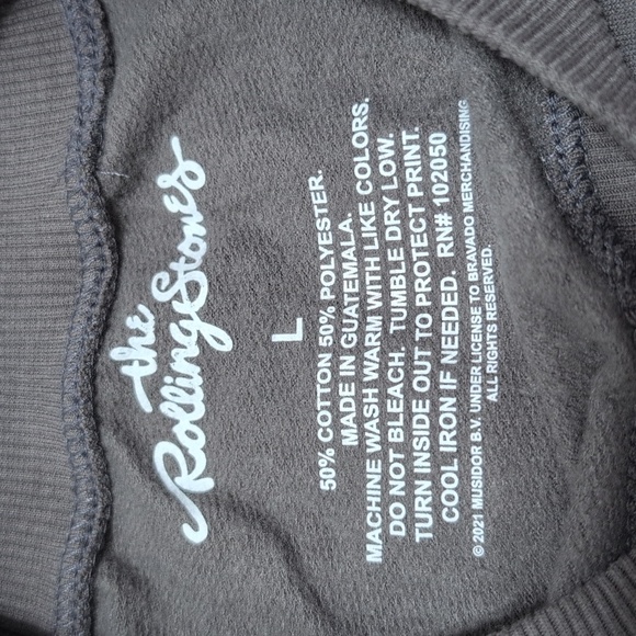 The Rolling Stones Thin Gray Sweatshirt Band Apparel Women's Size Large - Picture 7 of 9